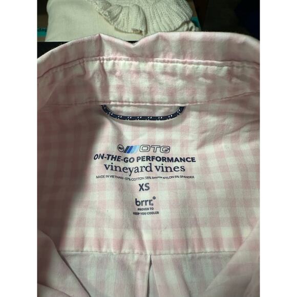 Vineyard Vines OTG Performance Dress Shirt Pink Plaid Size XS Mens brrr fabric - Picture 3 of 11